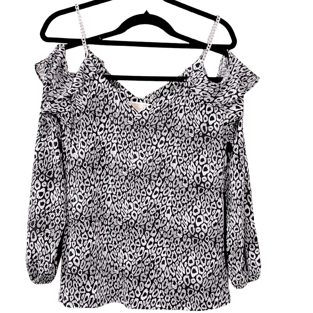 Michael Kors Silver Chain Strap Print Top